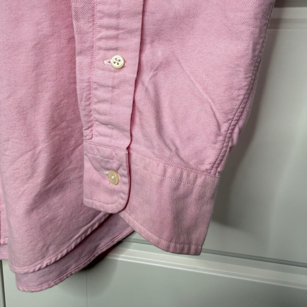 Vintage Polo Ralph Lauren Oxford Mens Large Pink Classic Fit Flesh Pony Shirt - Picture 5 of 7